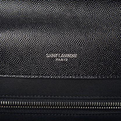 Saint Laurent Grain De Poudre Textured Mixed Matelasse Large Triquilt Monogram Satchel Black 6 of 8