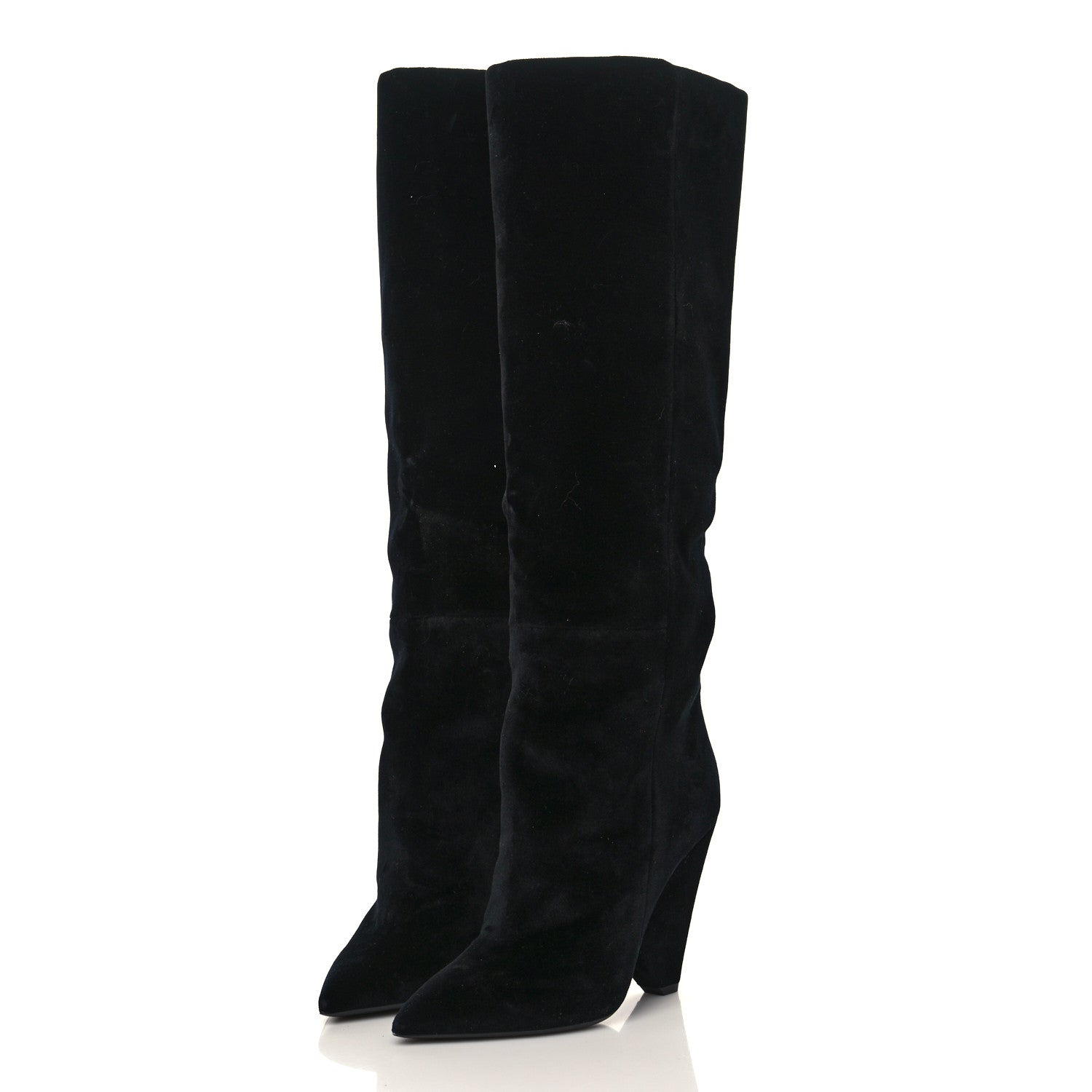 Saint Laurent Velvet Niki 105 Thigh High Boots 37 Black 2 of 6