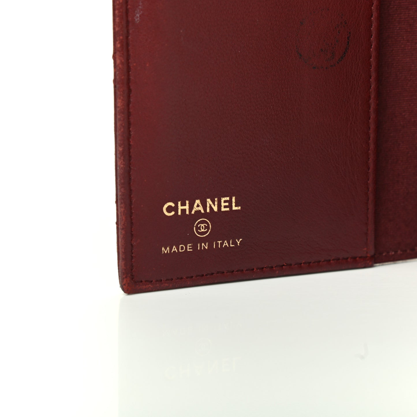 Lambskin Quilted Passport Holder Burgundy