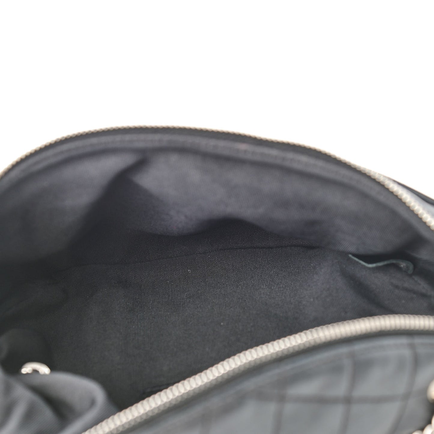 Aged Calfskin Quilted Crossbody Double Chain Bag Black