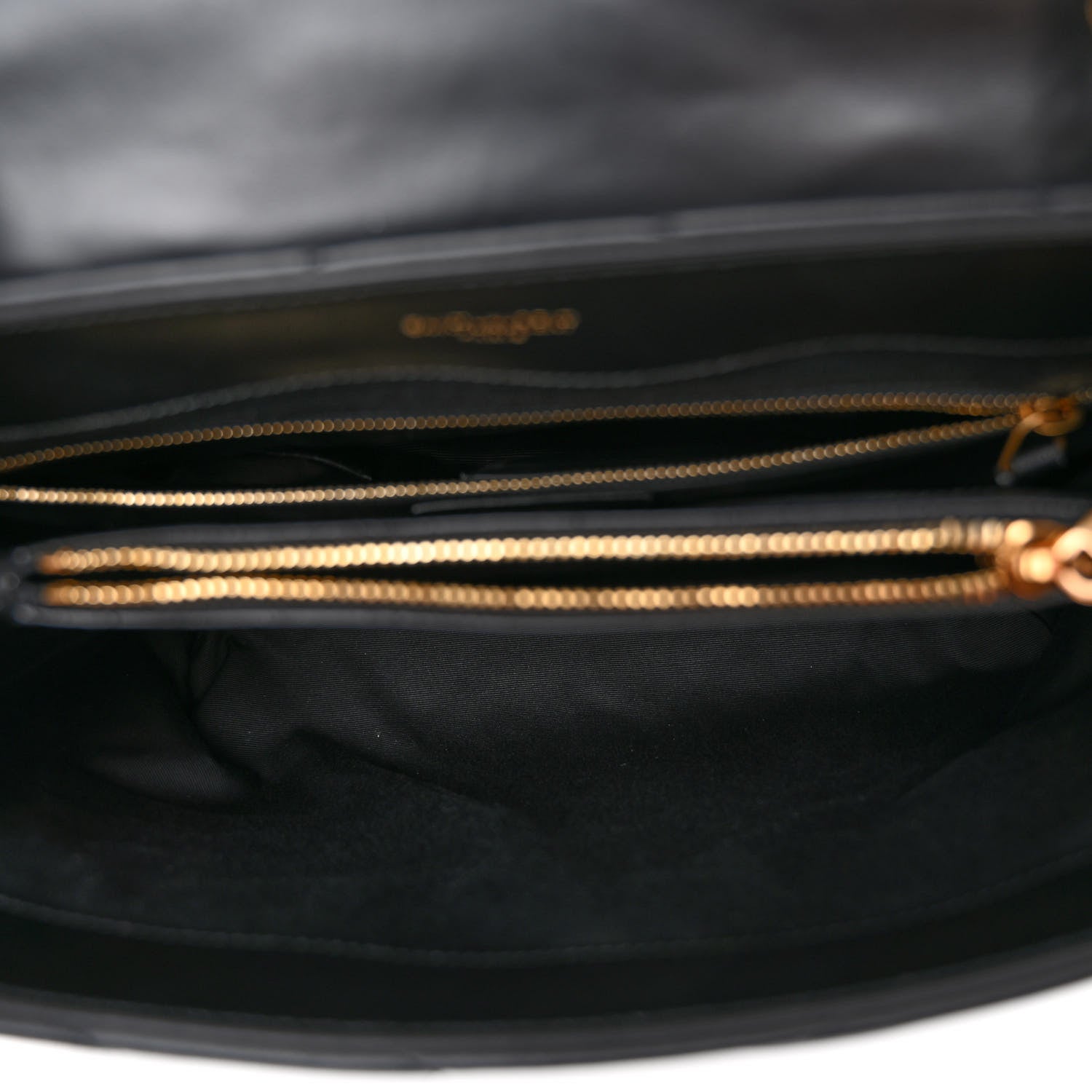 Saint Laurent Calfskin Y Quilted Monogram Medium Loulou Chain Satchel Black 5 of 9