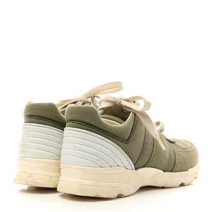Chanel Canvas Womens Sneakers 37.5 Khaki 4 of 8