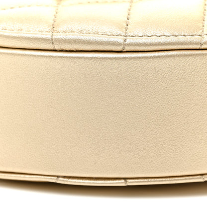 Chanel Metallic Lambskin Quilted CC In Love Heart Clutch With Chain Gold 10 of 12