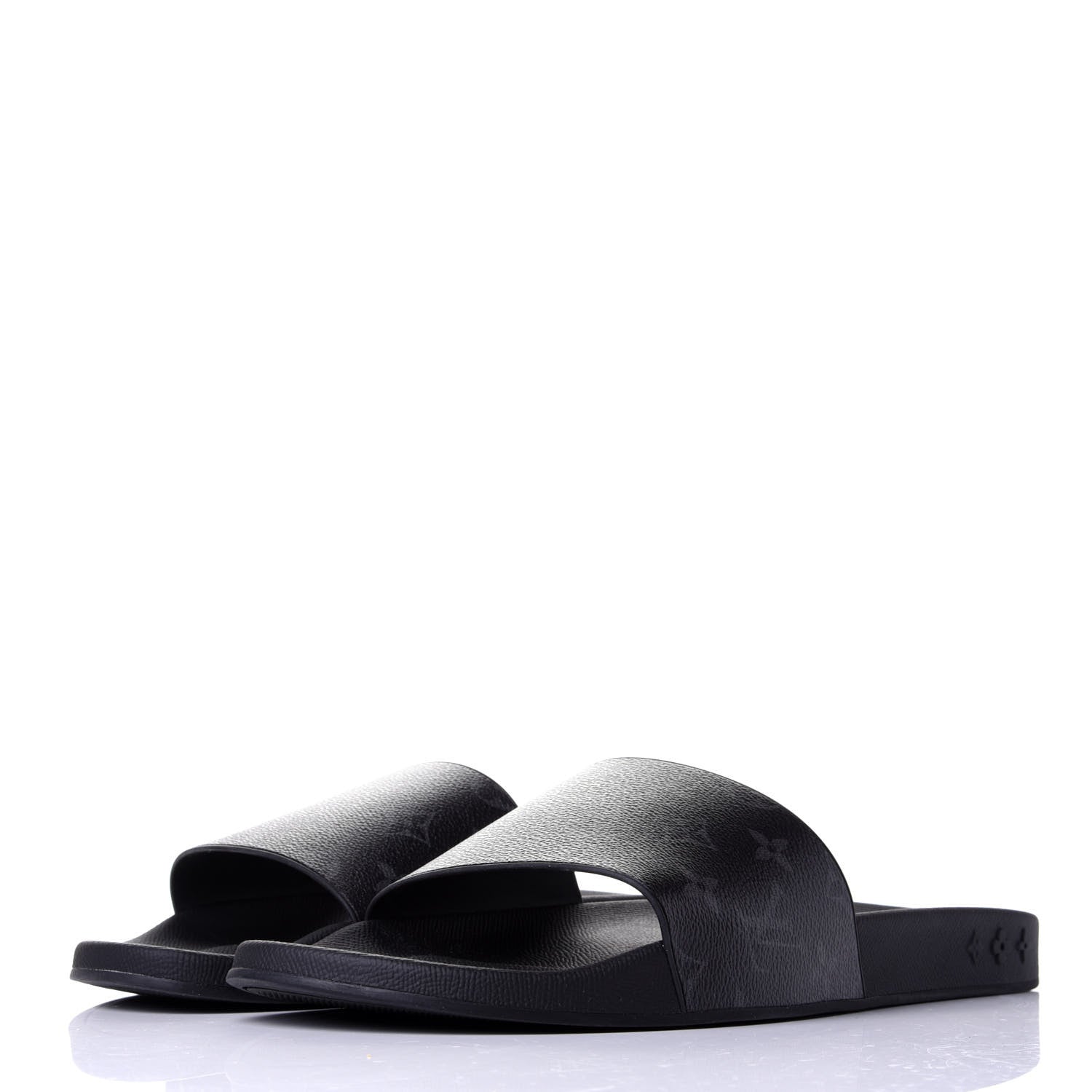 Louis Vuitton Rubber Monogram Eclipse Mens Waterfront Mules 12 Black 3 of 10