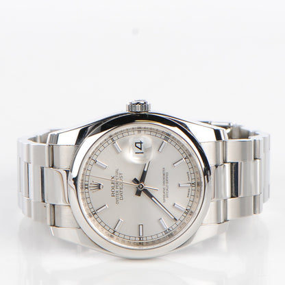 Rolex Stainless Steel 36mm Oyster Perpetual Datejust Watch Silver 116200 4 of 9