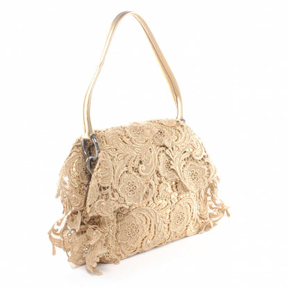 Prada Lace Pizzo S Shoulder Bag Gold 3 of 7