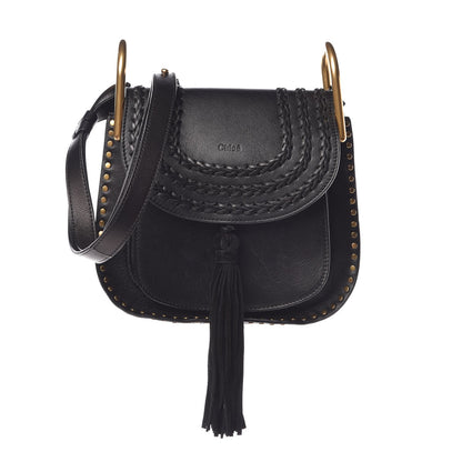 Chloe Calfskin Braided Small Hudson Shoulder Bag Black 1 of 12