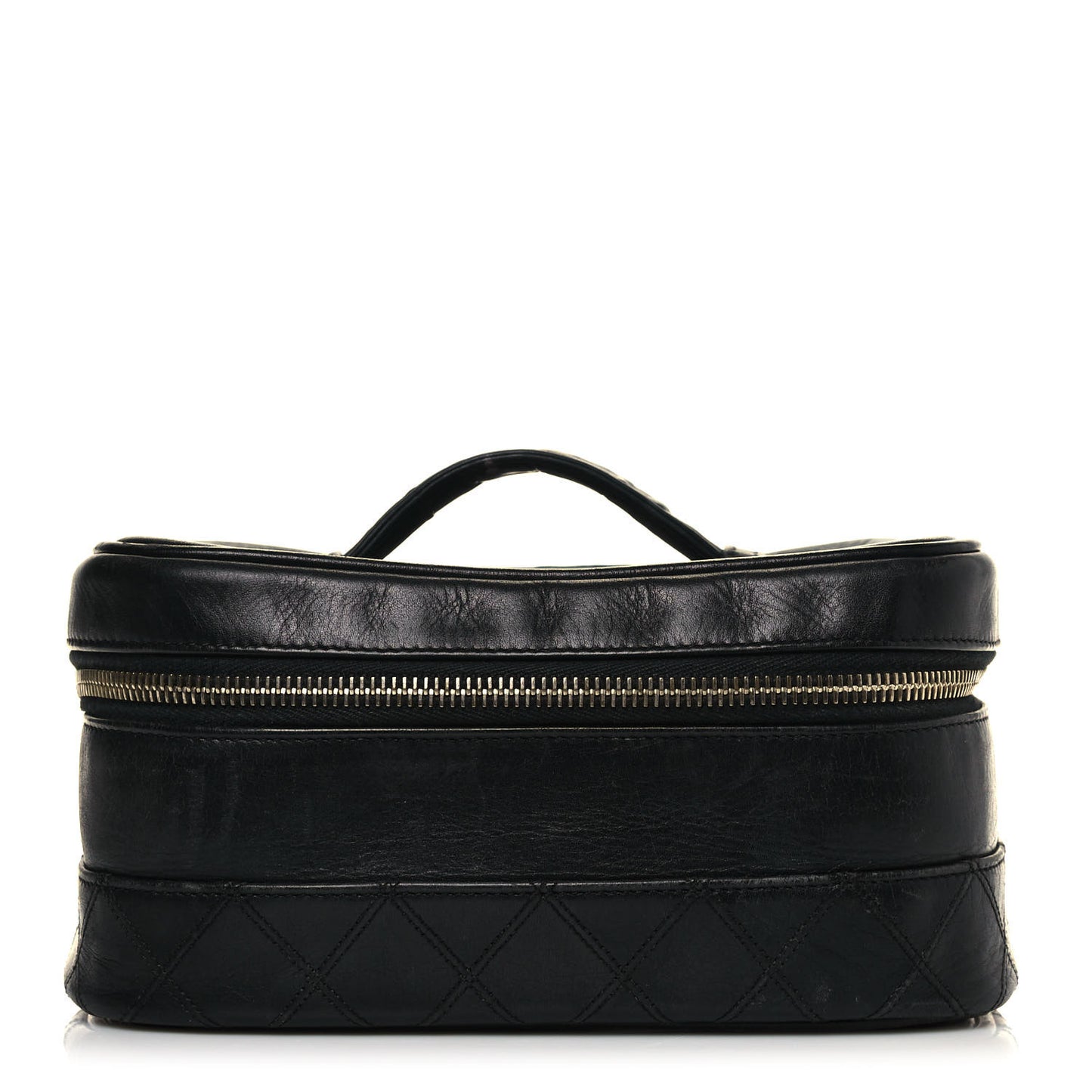 Lambskin Vanity Cosmetic Case Black