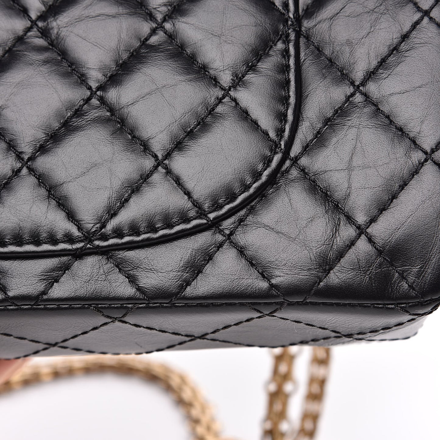 Aged Calfskin Quilted 2.55 Reissue 225 Flap Black