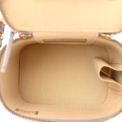 Chanel Lambskin Quilted Pearl Crush Mini Vanity Case With Chain Grey 5 of 10