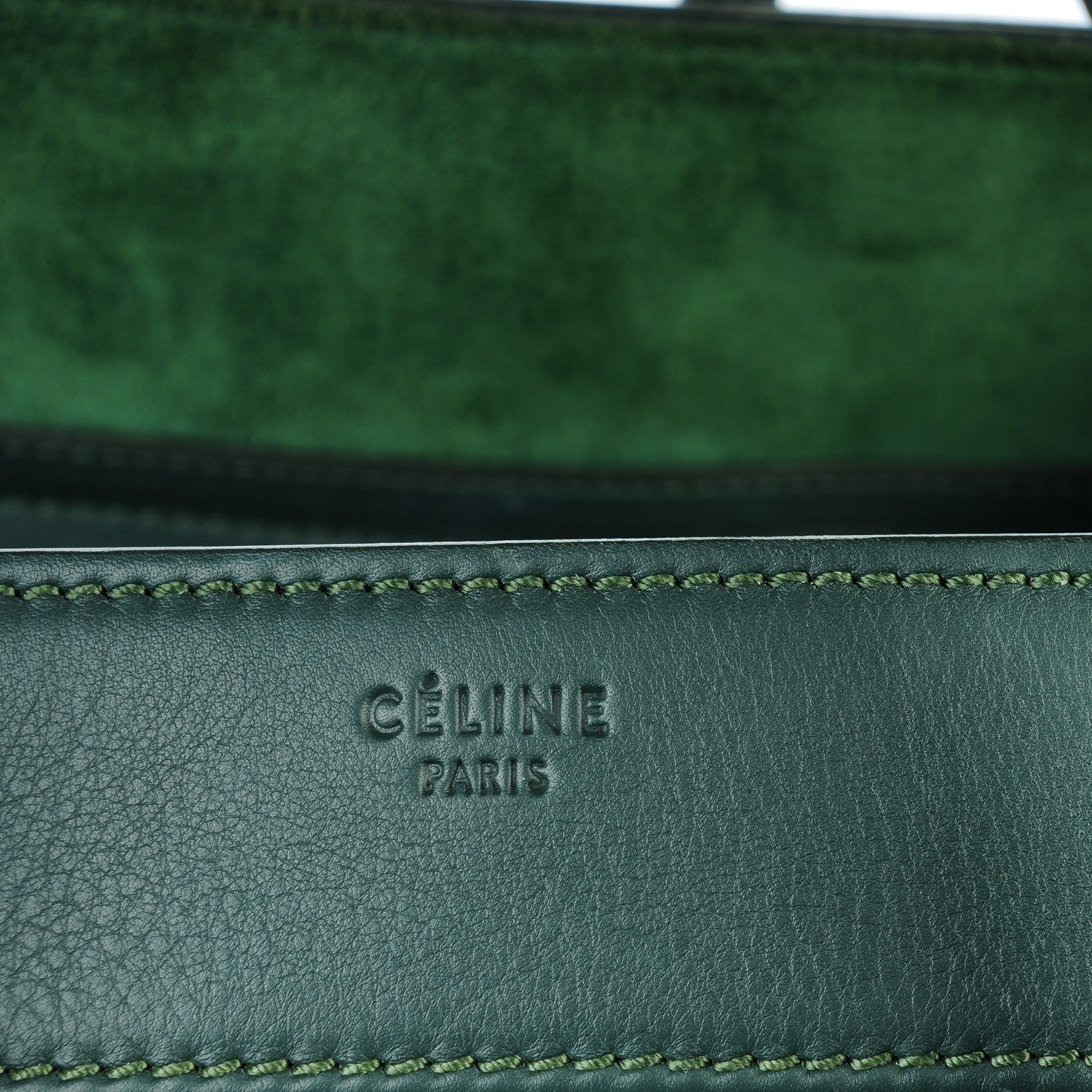 Celine Supple Calfskin Medium Phantom Luggage Bottle Green 7 of 9