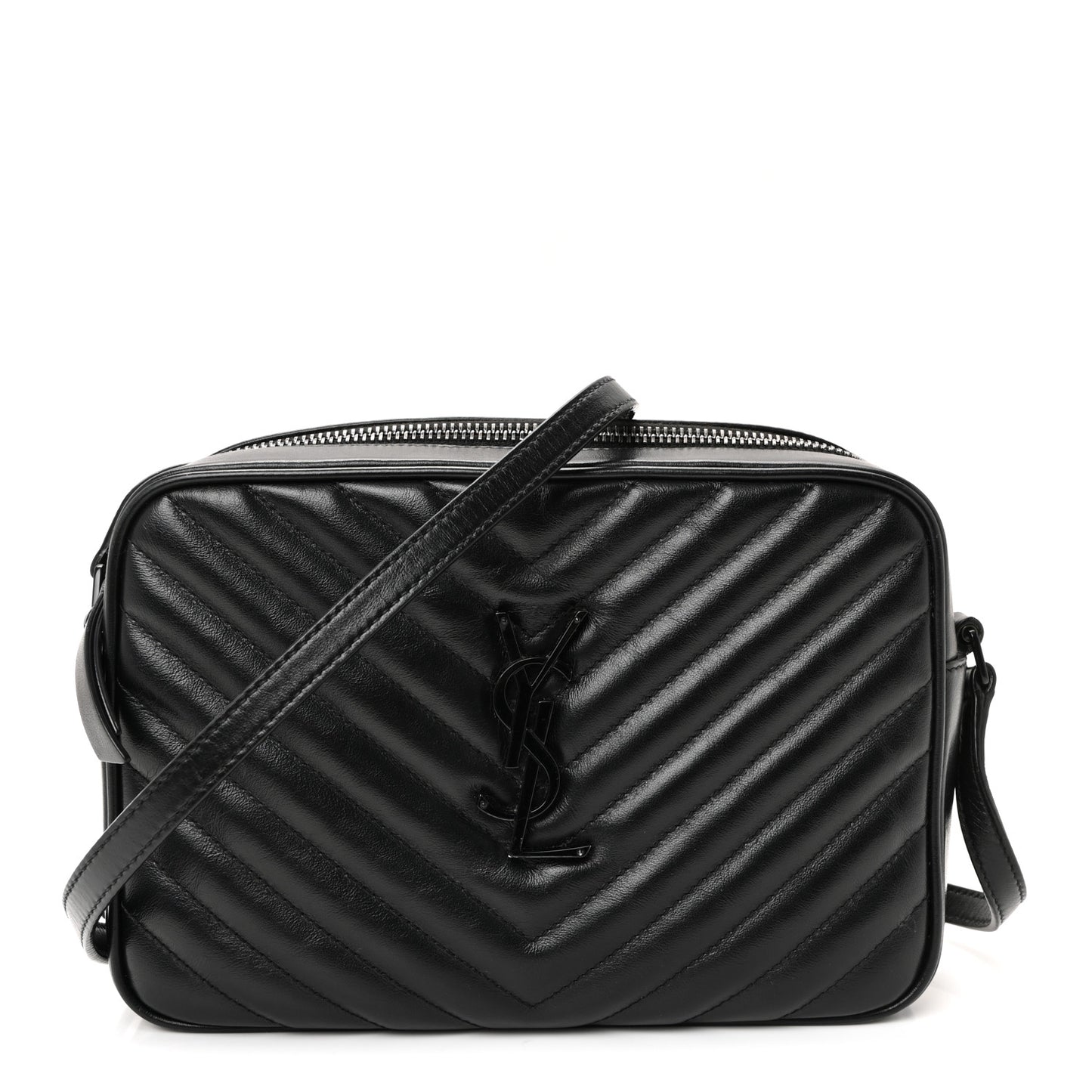 Calfskin Matelasse Monogram Monochrome Lou Camera Bag Black