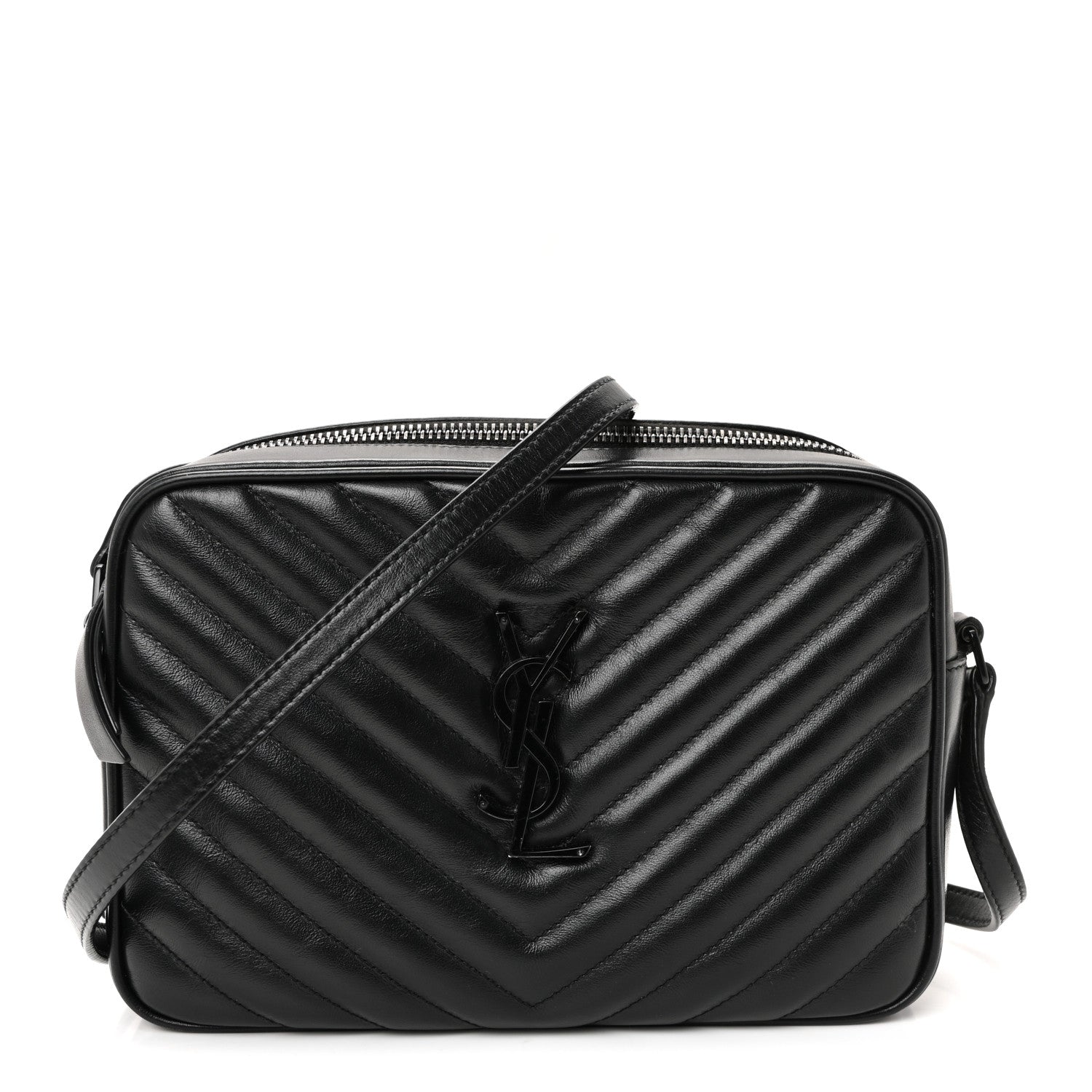Saint Laurent Calfskin Matelasse Monogram Monochrome Lou Camera Bag Black 1 of 9