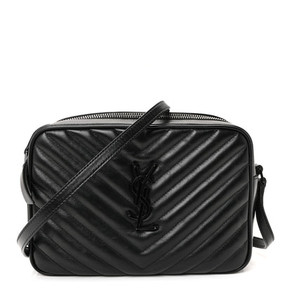 Saint Laurent Calfskin Matelasse Monogram Monochrome Lou Camera Bag Black 1 of 9