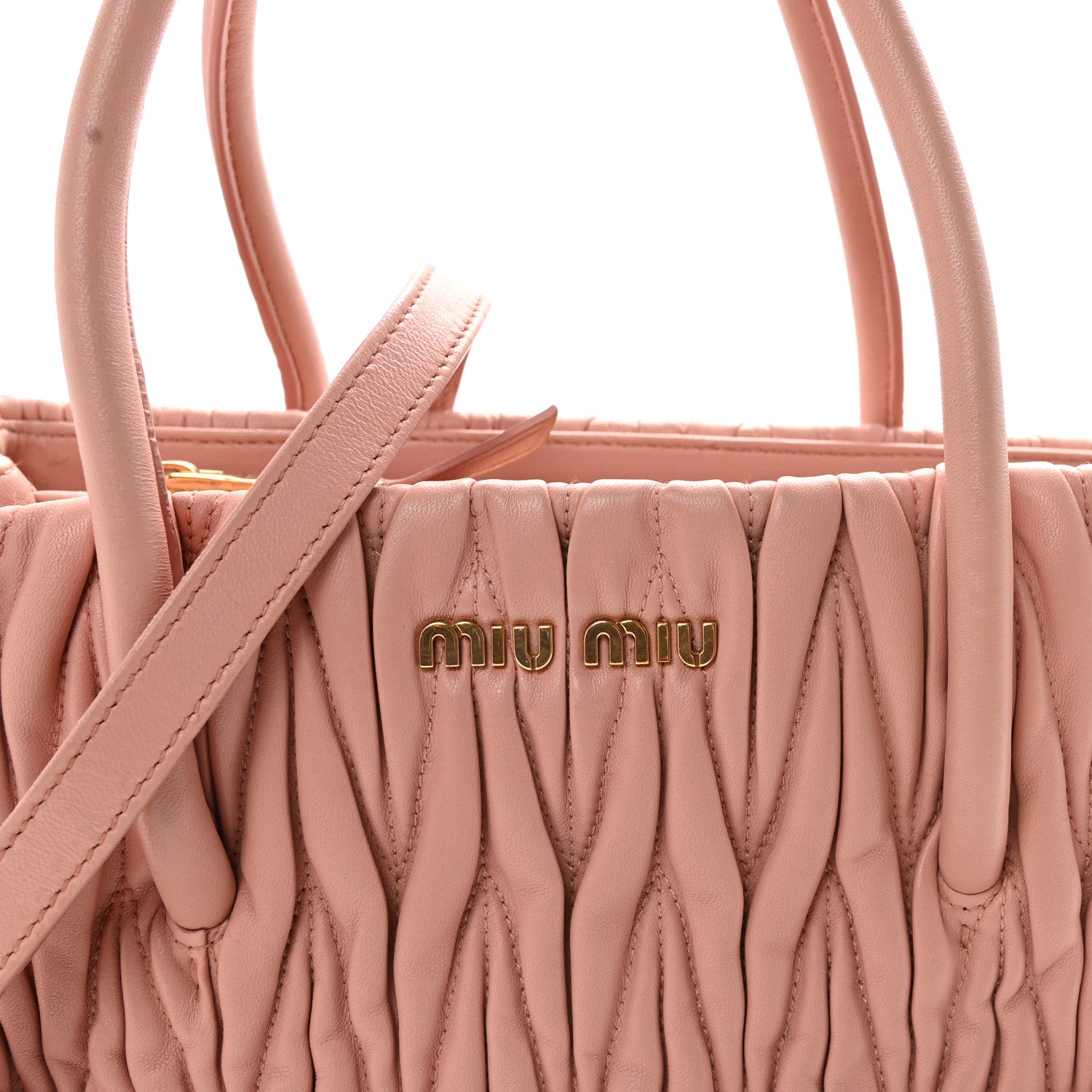 Miu Miu Nappa Matelasse Bauletto Top Handle Bowler Orchidea 7 of 9