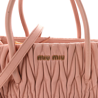 Miu Miu Nappa Matelasse Bauletto Top Handle Bowler Orchidea 7 of 9