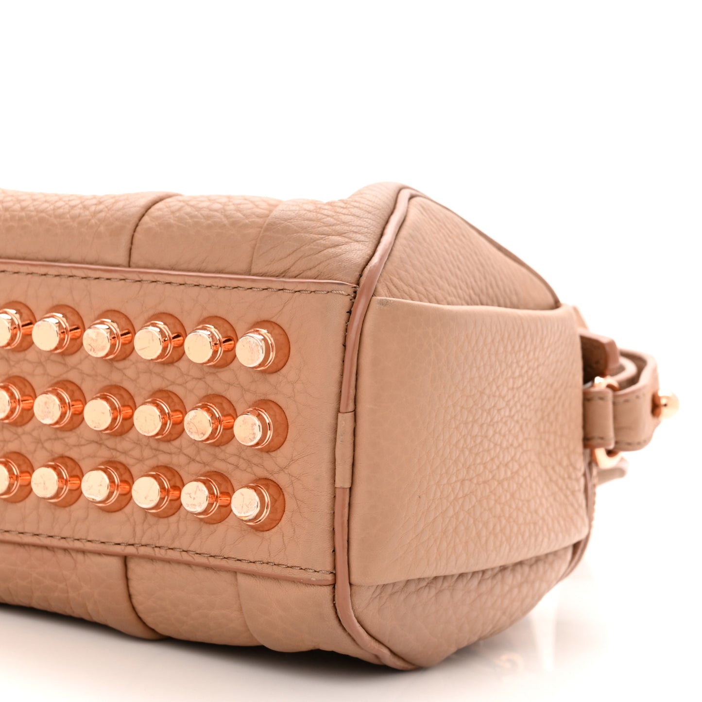 Pebbled Lambskin Mini Rockie Latte Rose Gold Hardware