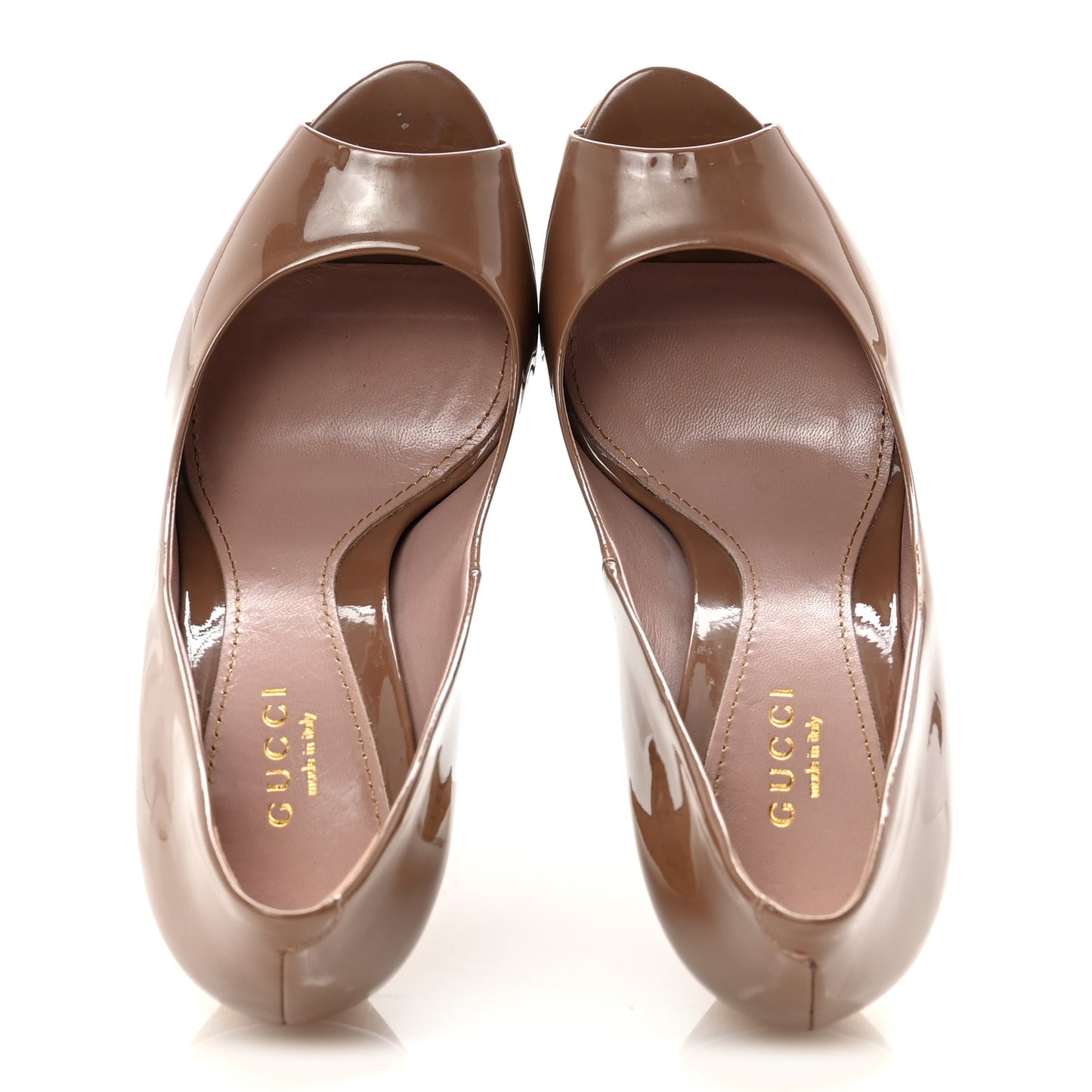Patent Cork Platform Pumps 36 Beige