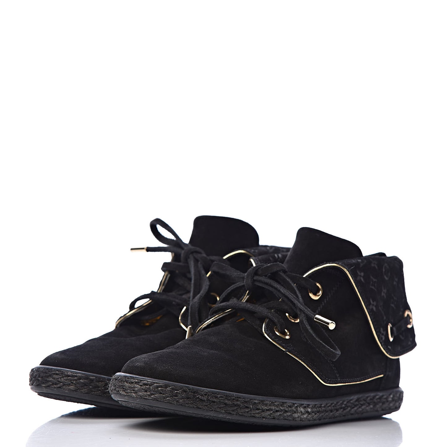 Suede Cape Sneaker Boots 36 Black