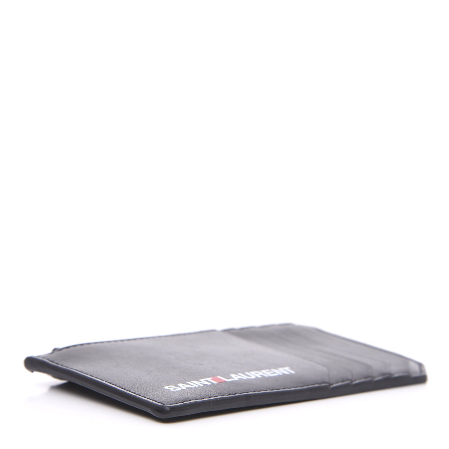 Calfskin 5 Fragments Logo Zip Pouch Card Holder Black