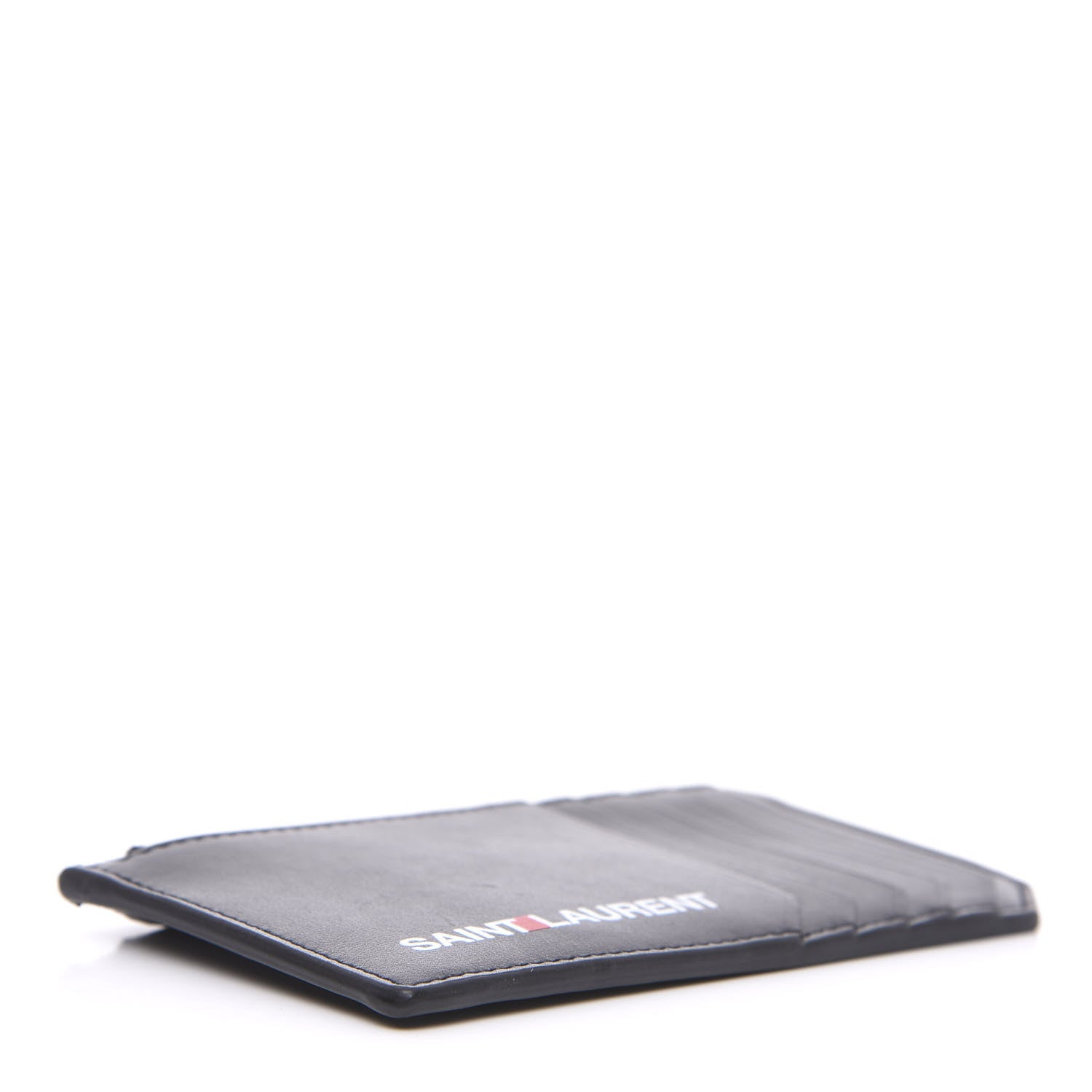 Saint Laurent Calfskin 5 Fragments Logo Zip Pouch Card Holder Black 3 of 7