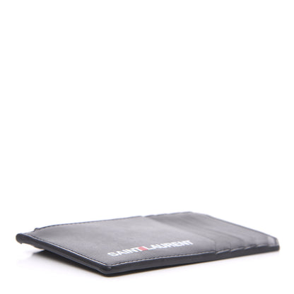 Saint Laurent Calfskin 5 Fragments Logo Zip Pouch Card Holder Black 3 of 7