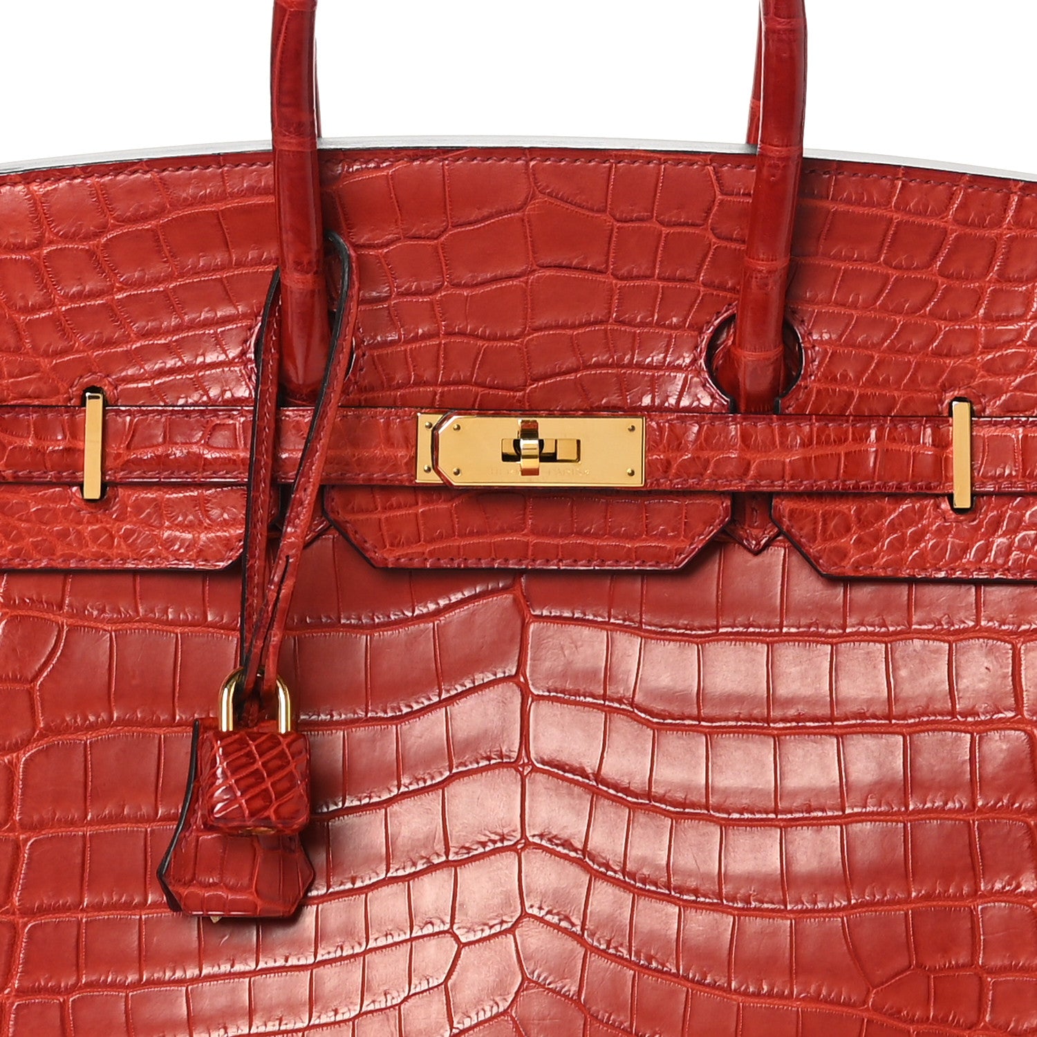 Hermes Matte Niloticus Crocodile Birkin 35 Rouge H 7 of 9