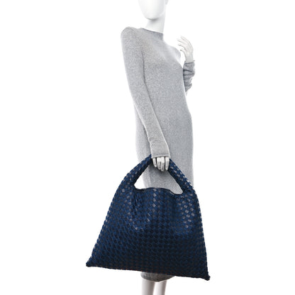 Bottega Veneta Denim Calfskin Intrecciato Large Hop Abyss Indigo 2 of 9