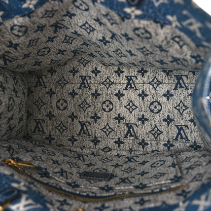 Louis Vuitton Monogram Jacquard Denim Onthego MM Bleu 5 of 8