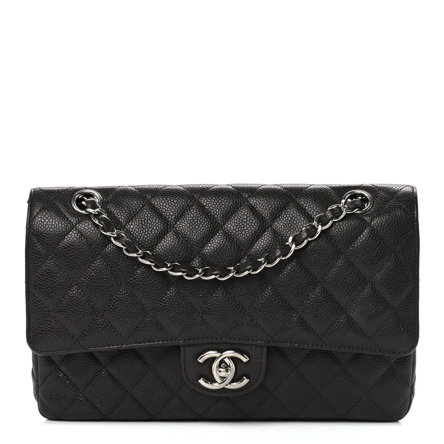 Chanel Caviar Quilted Medium Double Flap Dark Brown 1 of 13