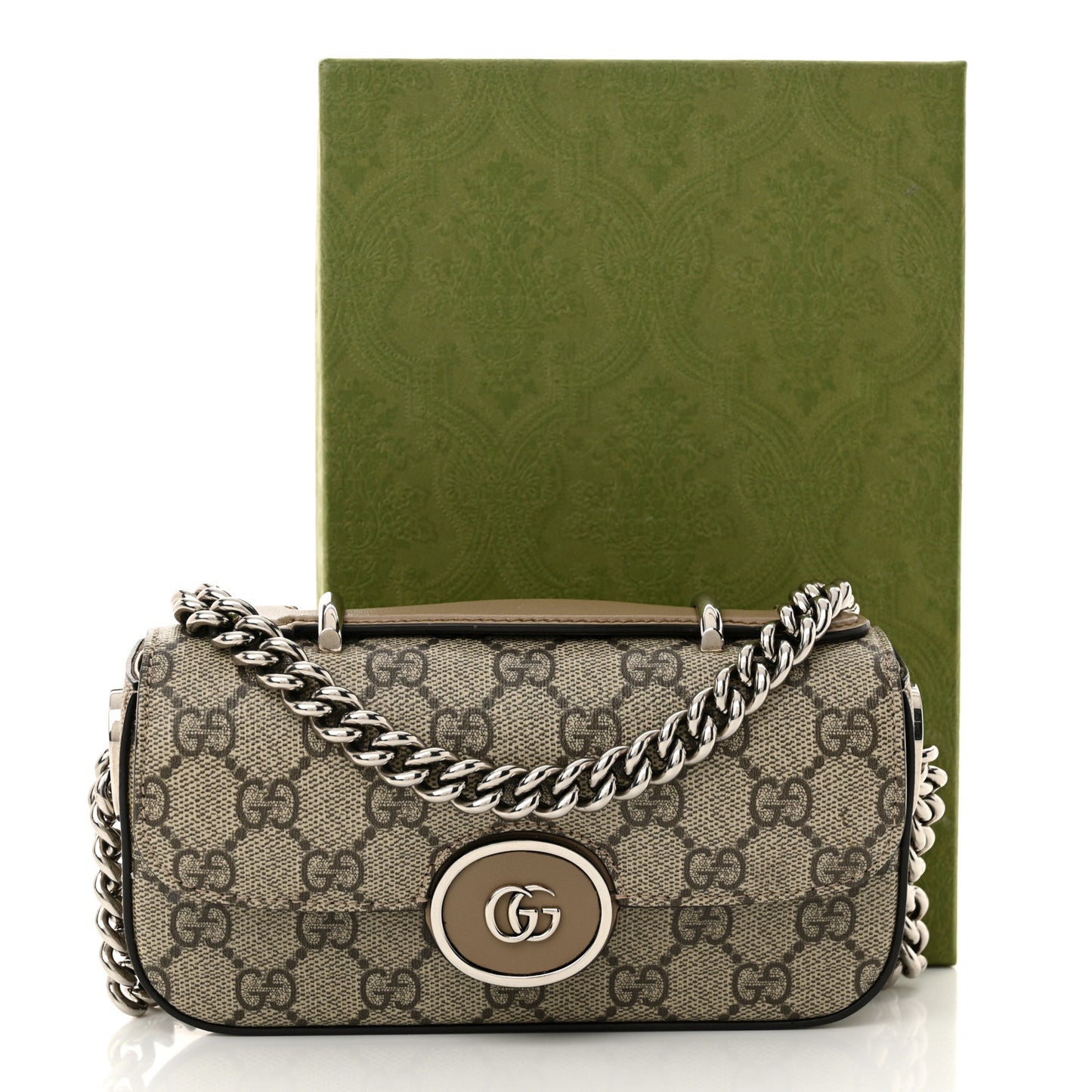 Senna GG Supreme Petite Mini GG Top Handle Shoulder Bag Beige Ebony