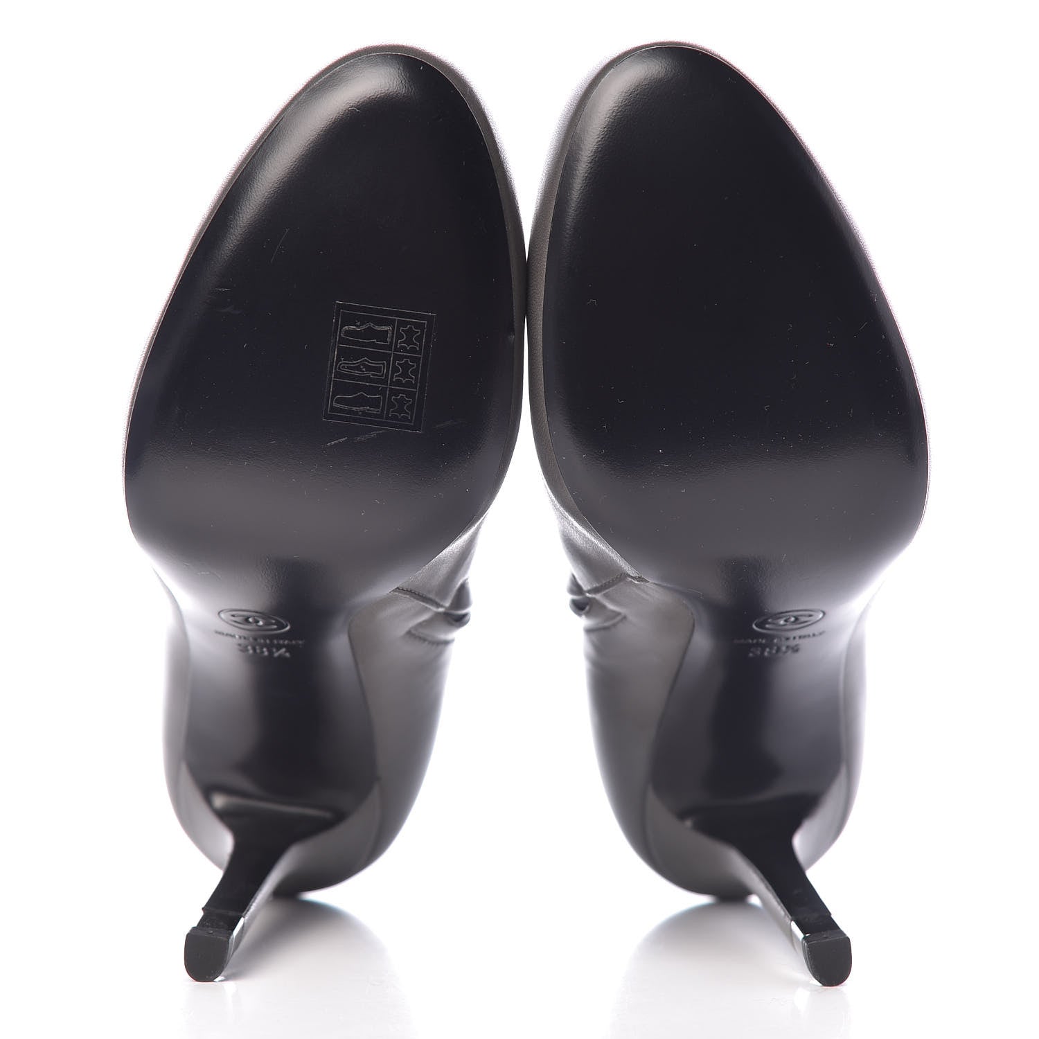 Chanel Lambskin CC Short Booties 38.5 Grey 5 of 19