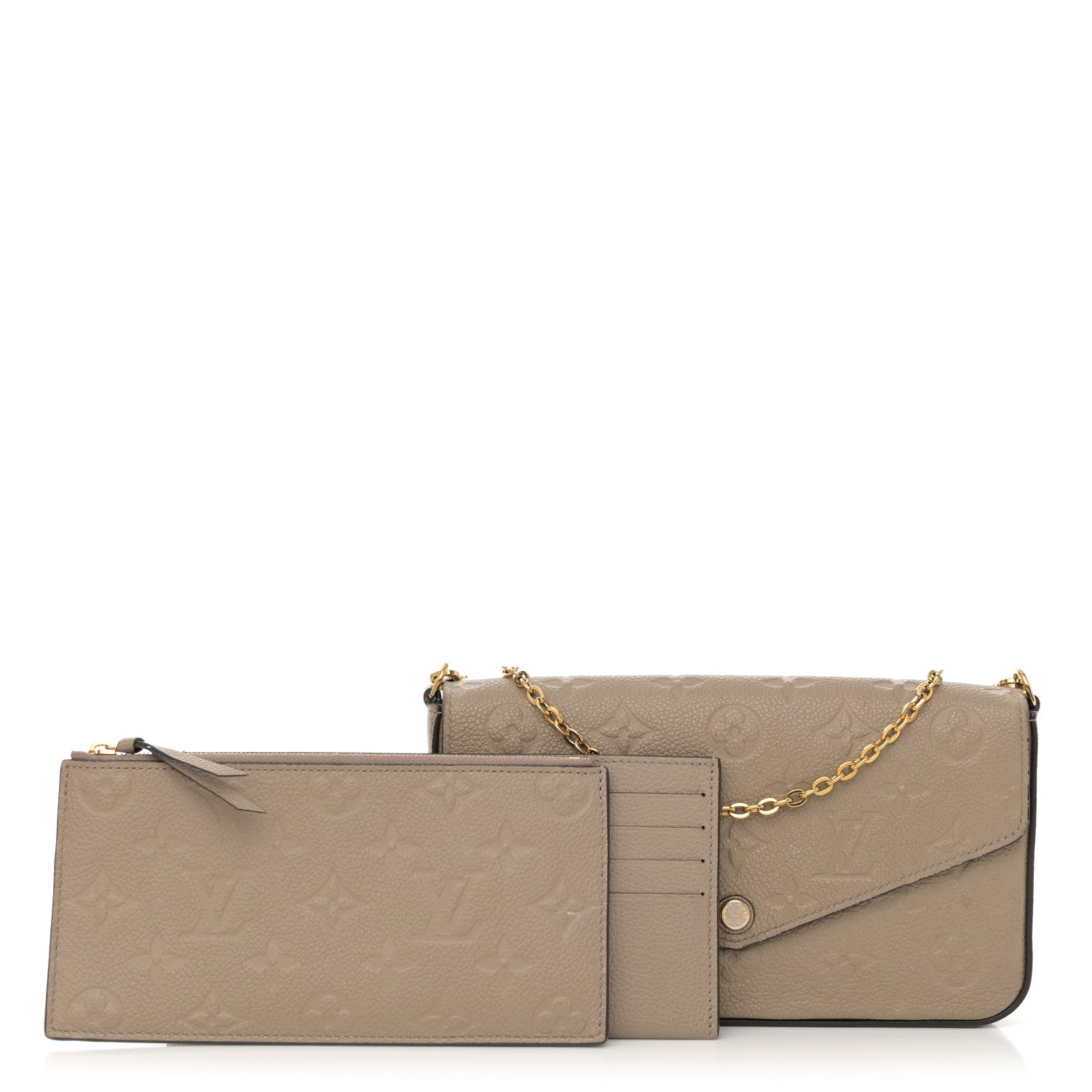 Louis Vuitton Empreinte Pochette Felicie Chain Wallet Tourterelle 3 of 14