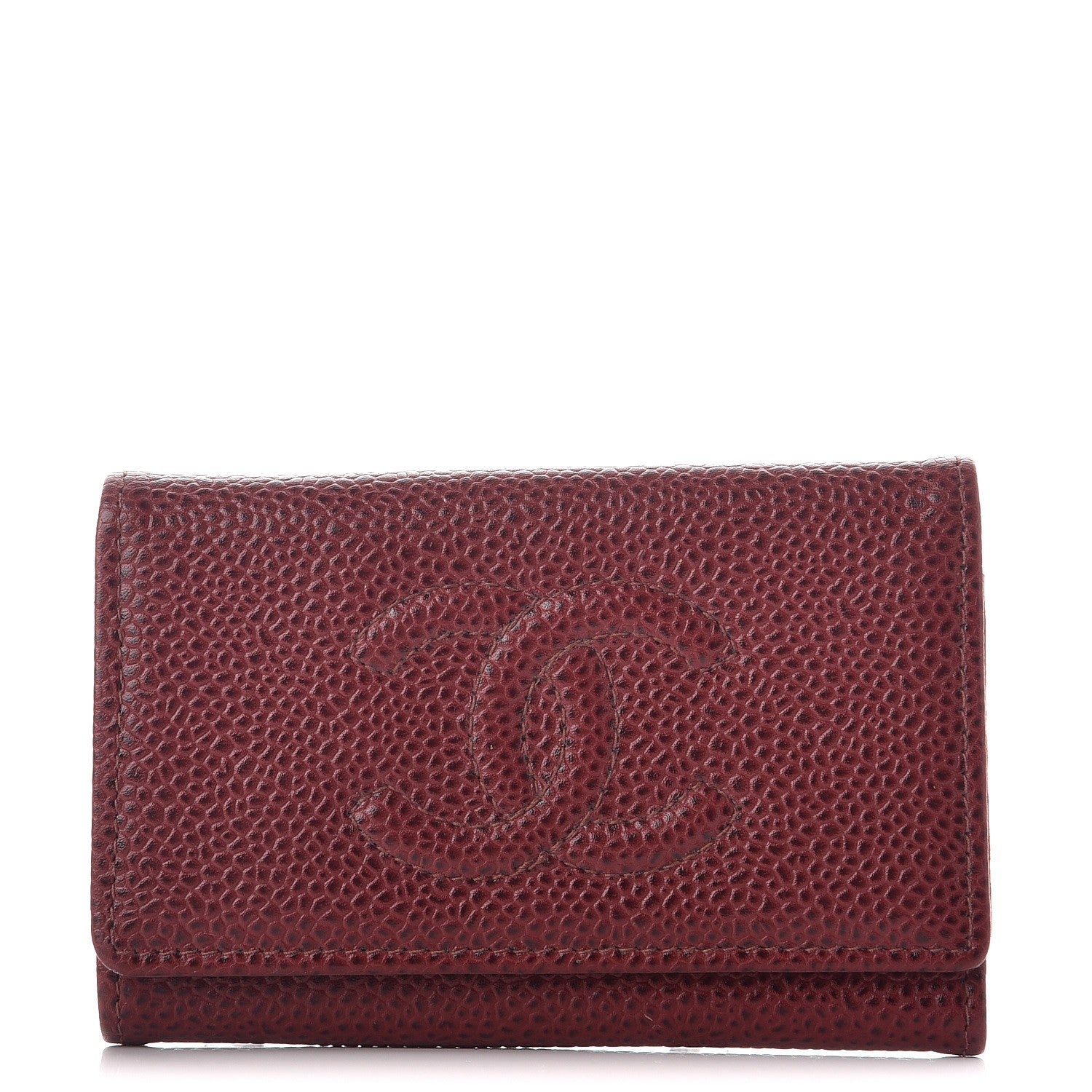 Chanel Caviar Timeless CC 6 Key Holder Case Dark Red 1 of 7