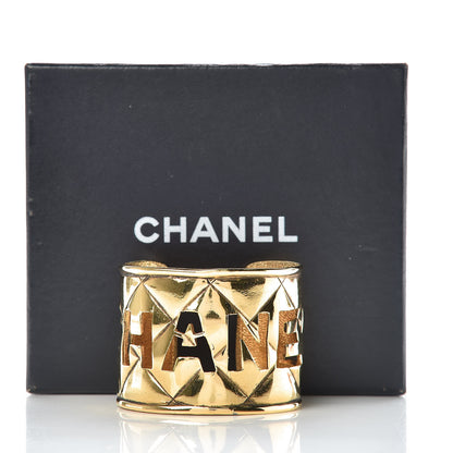 Chanel Quilted Cut Out Cuff Gold 6 of 6