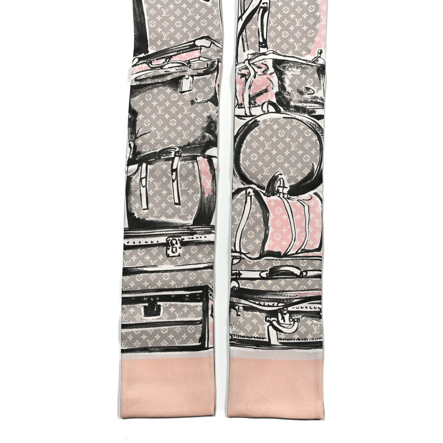 Louis Vuitton Silk Monogram Trunks Bandeau Rose Poudre 2 of 3