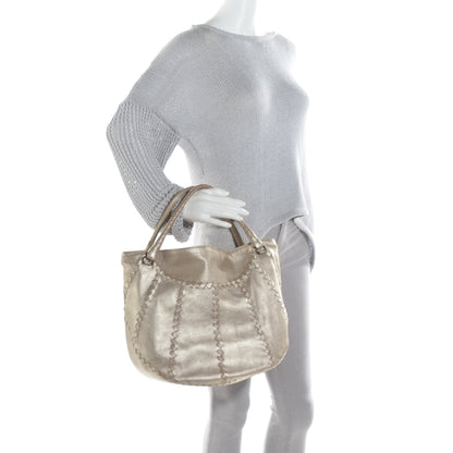 Bottega Veneta Washed Lambskin Mineral Budoir Tote Gold 2 of 8