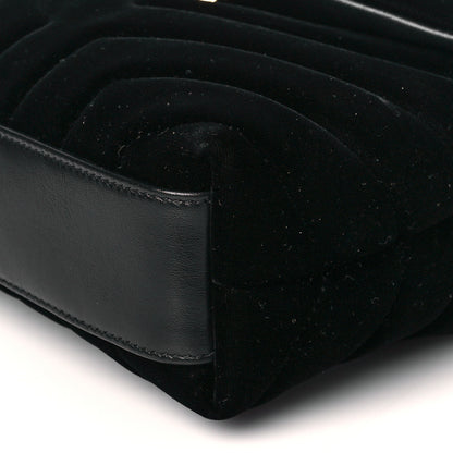 Saint Laurent Velvet Y Quilted Monogram Toy Loulou Chain Satchel French Black 10 of 10