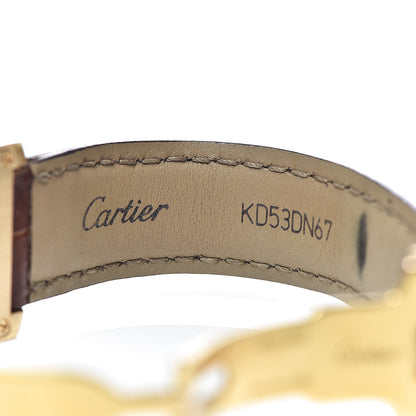 Cartier 18K Yellow Gold Alligator 20mm Tank Francaise Quartz Watch Brown 6 of 9