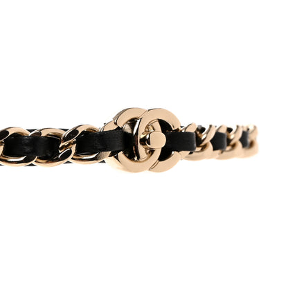 Chanel Metal Lambskin CC Turnlock Chain Headband Gold Black 4 of 4