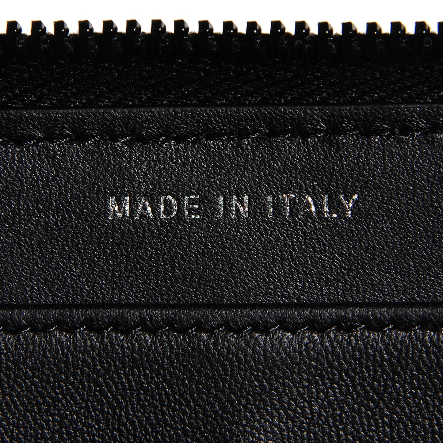 Lambskin Chevron Zip Wallet Black
