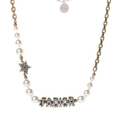 Christian Dior Pearl Tribal Choker Necklace Gold 1 of 5
