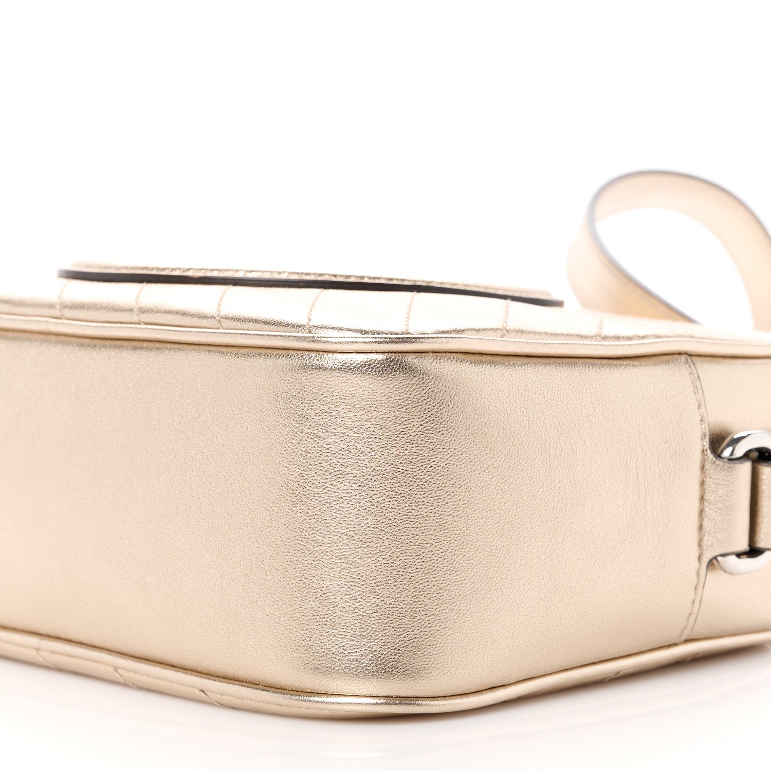 Gucci Metallic Sakai Be Green Calfskin Diagonal Stitched Small Blondie Shoulder Bag Golden Beige 12 of 13