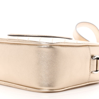 Gucci Metallic Sakai Be Green Calfskin Diagonal Stitched Small Blondie Shoulder Bag Golden Beige 12 of 13