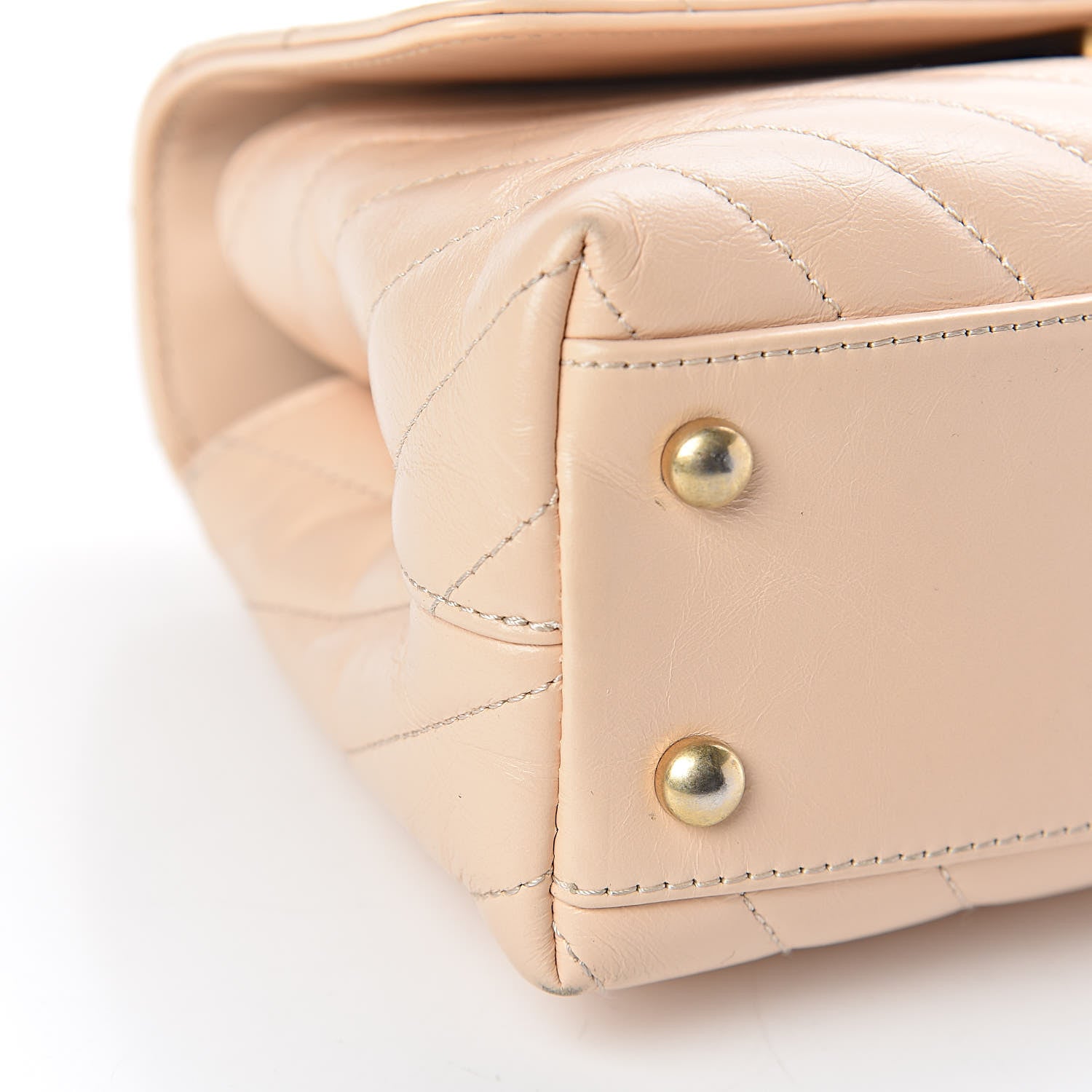 Chanel Calfskin Lizard Chevron Quilted Mini Coco Handle Flap Beige 7 of 10