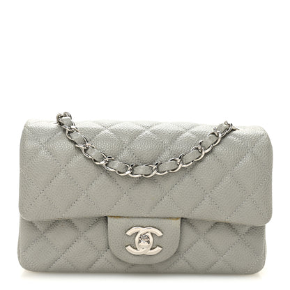 Chanel Caviar Quilted Mini Rectangular Flap Light Grey 1 of 13
