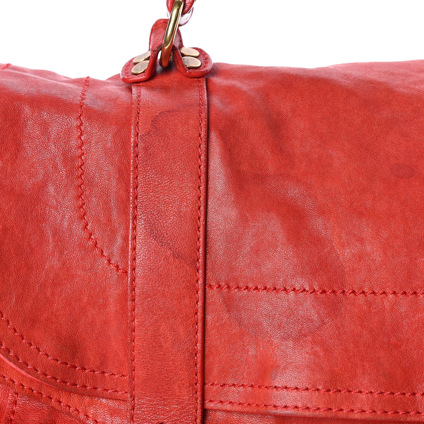 Lambskin PS1 Extra Large Satchel Lipstick Red