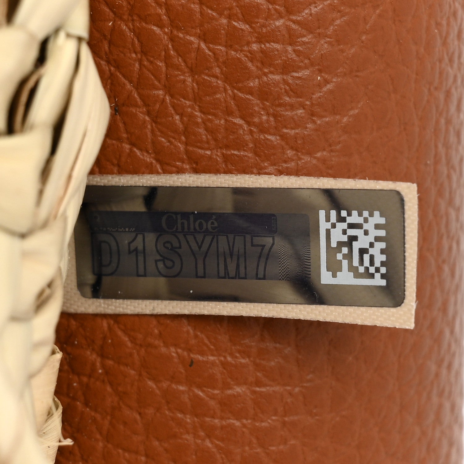 Chloe Raffia Small Grain Calfskin Small Marcie Basket Crossbody Tan 6 of 9