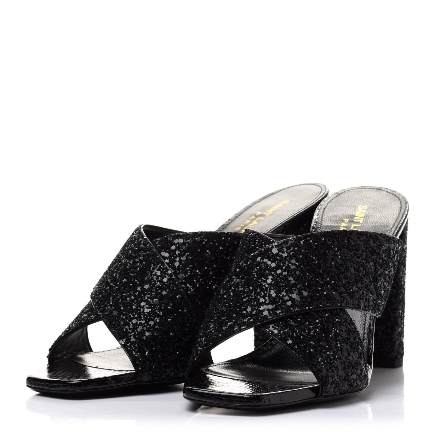 Glitter LouLou 70 Mule Sandals 39.5 Black
