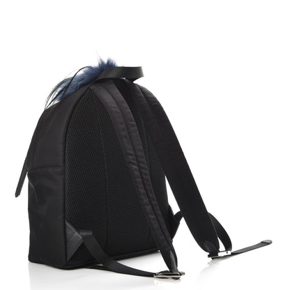 Fendi Nylon Vitello Fox Goat Fur Monster Eyes Backpack Black Multicolor Sky 3 of 7